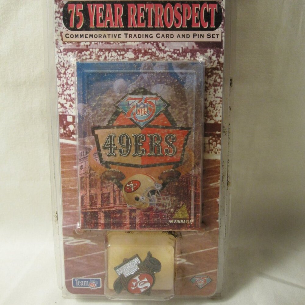 1994 Pinnacle Football 75 Year Retrospect: San Francisco 49er's Card & Lapel Pin